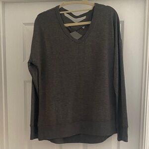 Balance Collection Men's Charcoal V-Neck Sweater with Crisscross Back